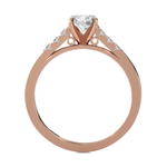 Round Lab Grown Diamond Side Stone Engagement Ring
