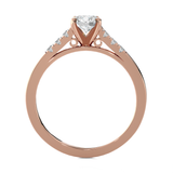 Round Lab Grown Diamond Side Stone Engagement Ring