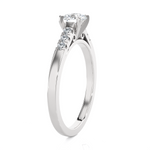 Round Lab Grown Diamond Side Stone Engagement Ring