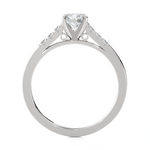 Round Lab Grown Diamond Side Stone Engagement Ring
