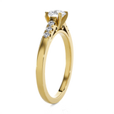 Round Lab Grown Diamond Side Stone Engagement Ring