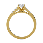 Round Lab Grown Diamond Side Stone Engagement Ring
