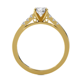 Round Lab Grown Diamond Side Stone Engagement Ring