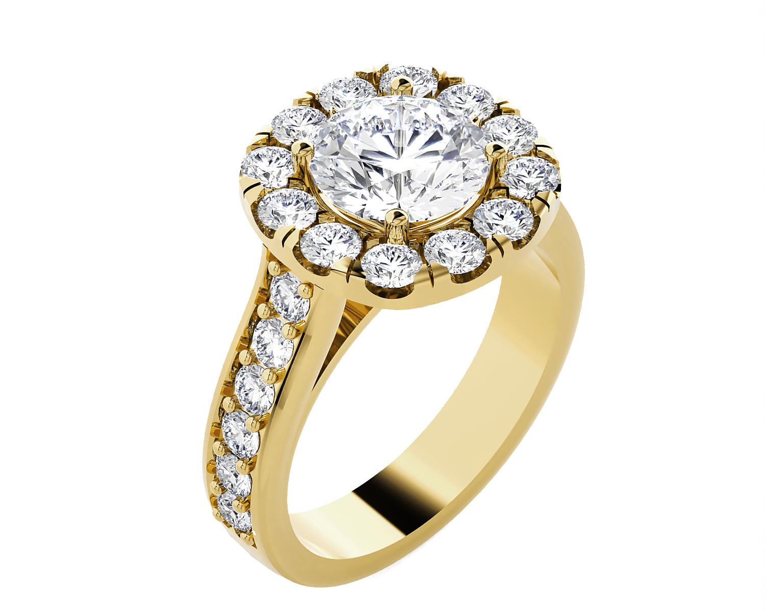 Round Lab Grown Diamond Halo Engagement Ring