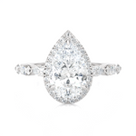 3 5/8 ctw Pear-Shaped Lab Grown Diamond Halo Engagement Ring