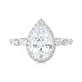 3 5/8 ctw Pear-Shaped Lab Grown Diamond Halo Engagement Ring
