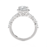 3 5/8 ctw Pear-Shaped Lab Grown Diamond Halo Engagement Ring