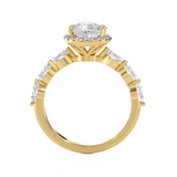 3 5/8 ctw Pear-Shaped Lab Grown Diamond Halo Engagement Ring