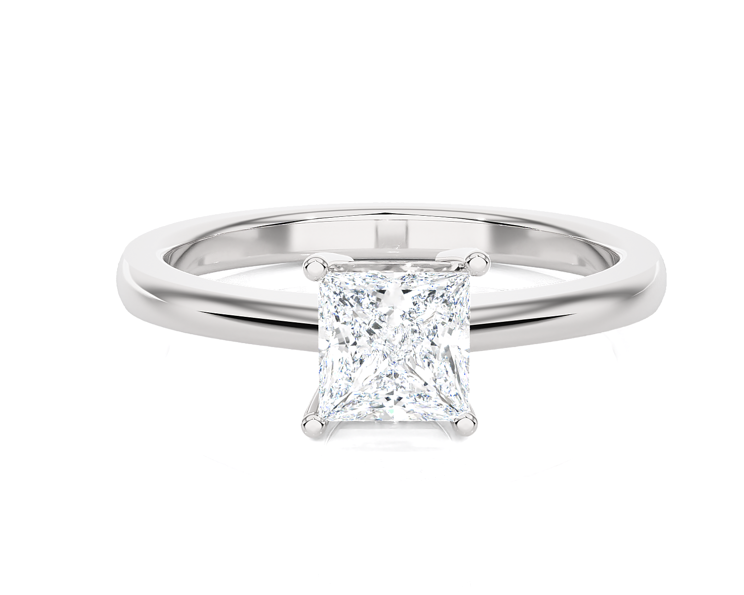 Princess-Cut Lab Grown Diamond Solitaire Engagement Ring