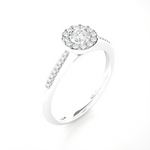 1/3 ctw Round Lab Grown Diamond Halo Engagement Ring