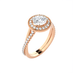 Round Lab Grown Diamond Halo Engagement Ring