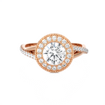 Round Lab Grown Diamond Halo Engagement Ring