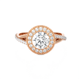 Round Lab Grown Diamond Halo Engagement Ring