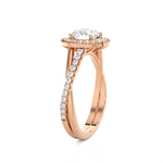 Round Lab Grown Diamond Halo Engagement Ring
