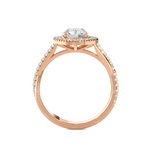 Round Lab Grown Diamond Halo Engagement Ring