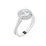 Round Lab Grown Diamond Halo Engagement Ring