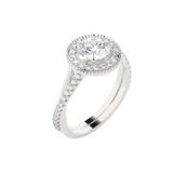Round Lab Grown Diamond Halo Engagement Ring