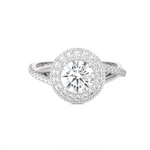 Round Lab Grown Diamond Halo Engagement Ring