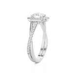 Round Lab Grown Diamond Halo Engagement Ring