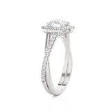 Round Lab Grown Diamond Halo Engagement Ring