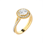 Round Lab Grown Diamond Halo Engagement Ring