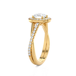 Round Lab Grown Diamond Halo Engagement Ring