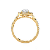 Round Lab Grown Diamond Halo Engagement Ring