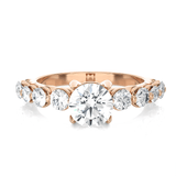 Round Lab Grown Diamond Side Stone Engagement Ring