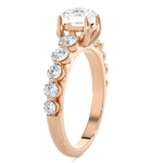 Round Lab Grown Diamond Side Stone Engagement Ring