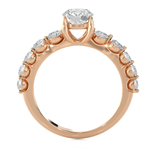 Round Lab Grown Diamond Side Stone Engagement Ring