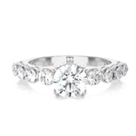 Round Lab Grown Diamond Side Stone Engagement Ring