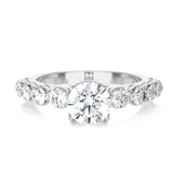 Round Lab Grown Diamond Side Stone Engagement Ring
