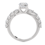 Round Lab Grown Diamond Side Stone Engagement Ring