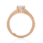 Round Lab Grown Diamond Side Stone Engagement Ring