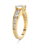 Round Lab Grown Diamond Side Stone Engagement Ring