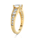Round Lab Grown Diamond Side Stone Engagement Ring