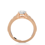 Round Lab Grown Diamond Side Stone Engagement Ring