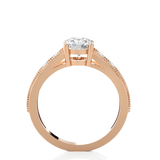 Round Lab Grown Diamond Side Stone Engagement Ring