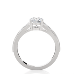 Round Lab Grown Diamond Side Stone Engagement Ring