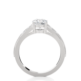 Round Lab Grown Diamond Side Stone Engagement Ring