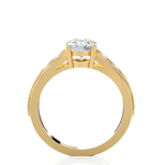 Round Lab Grown Diamond Side Stone Engagement Ring