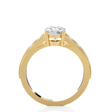Round Lab Grown Diamond Side Stone Engagement Ring