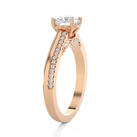 Round Lab Grown Diamond Side Stone Engagement Ring