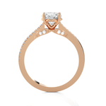 Round Lab Grown Diamond Side Stone Engagement Ring