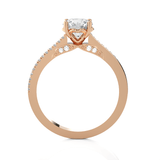 Round Lab Grown Diamond Side Stone Engagement Ring