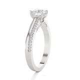 Round Lab Grown Diamond Side Stone Engagement Ring