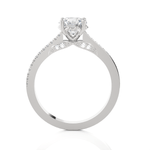 Round Lab Grown Diamond Side Stone Engagement Ring