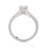 Round Lab Grown Diamond Side Stone Engagement Ring