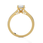 Round Lab Grown Diamond Side Stone Engagement Ring
