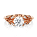 Round Lab Grown Diamond Side Stone Engagement Ring